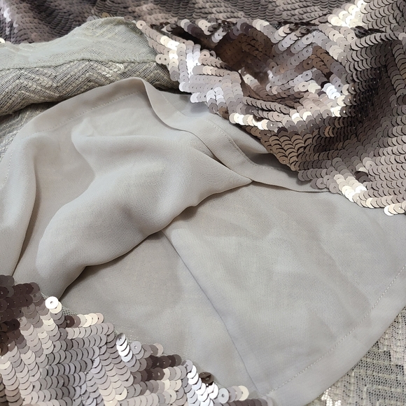 J. Crew Sequin Spaghetti Strap Slip Dress, Champagne Light Gold Dress, size 16 - Picture 11 of 15